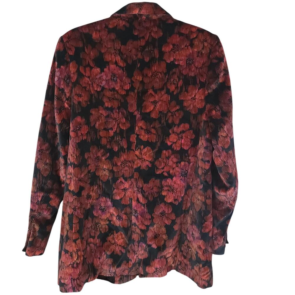 VINTAGE ELLIOT ANDREWS Women's Blazer Floral Textured Burnout Velvet sz 10 - Picture 5 of 7